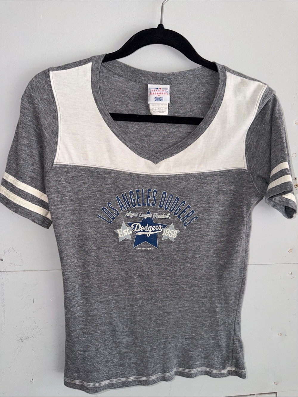 Y2K Los Angeles Dodgers Grey & White Tee Genuine Merch